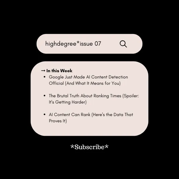 The SEO Reality Check | HighDegree* – Issue 07