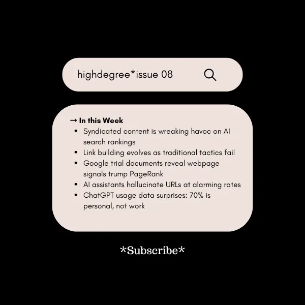 Syndicated Content Chaos + Links Still Matter in 2025 | HighDegree* – Issue 08