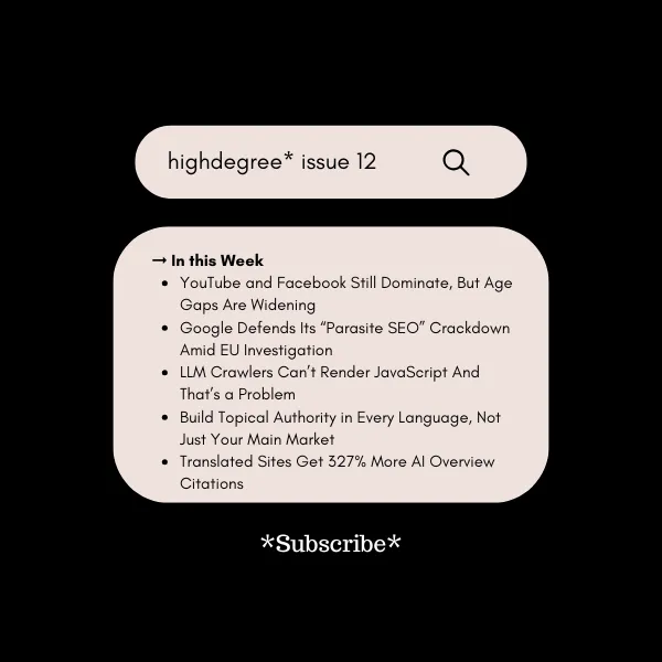 Your International Content is Invisible to AI Search | HighDegree* – Issue 12