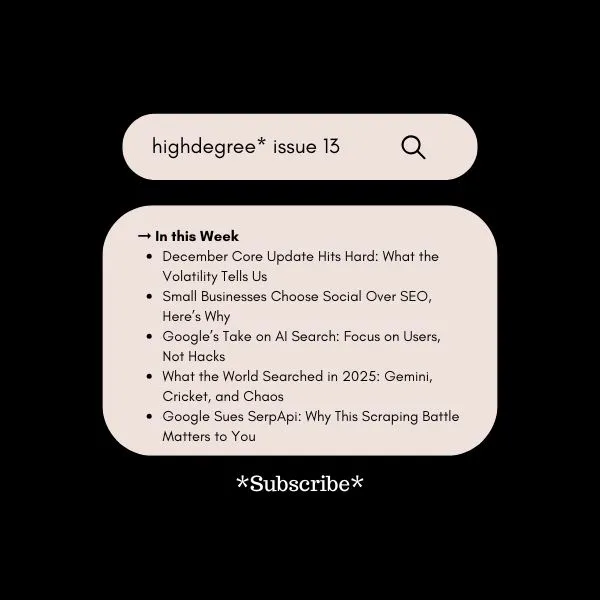 Core update chaos, AI search shifts & Google’s scraper war | HighDegree* – Issue 13