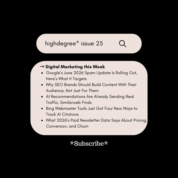 Google’s Spam Update, AI Citations & Newsletter Benchmarks | HighDegree* Marketing – Issue 25